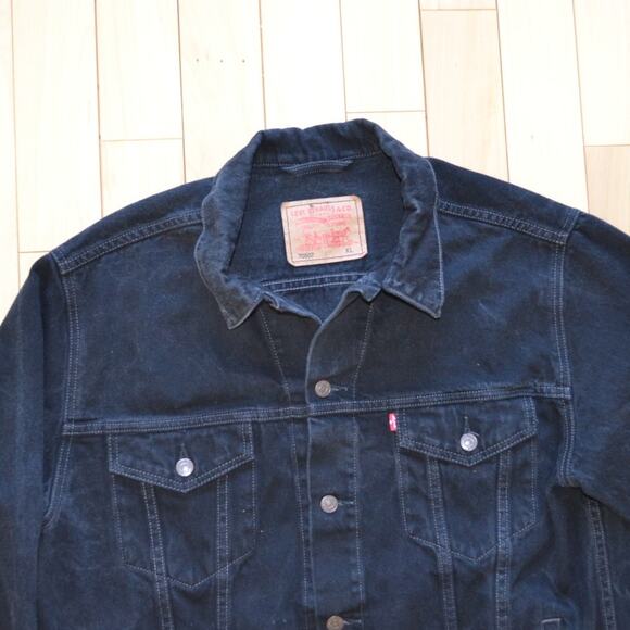 Levi's Denim Jean Trucker Jacket Black Size XL Style 70507 - Picture 2 of 4